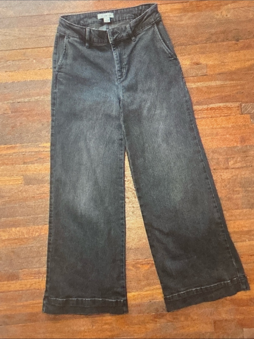 Liz Claiborne Washed Black Wide-Leg Jeans